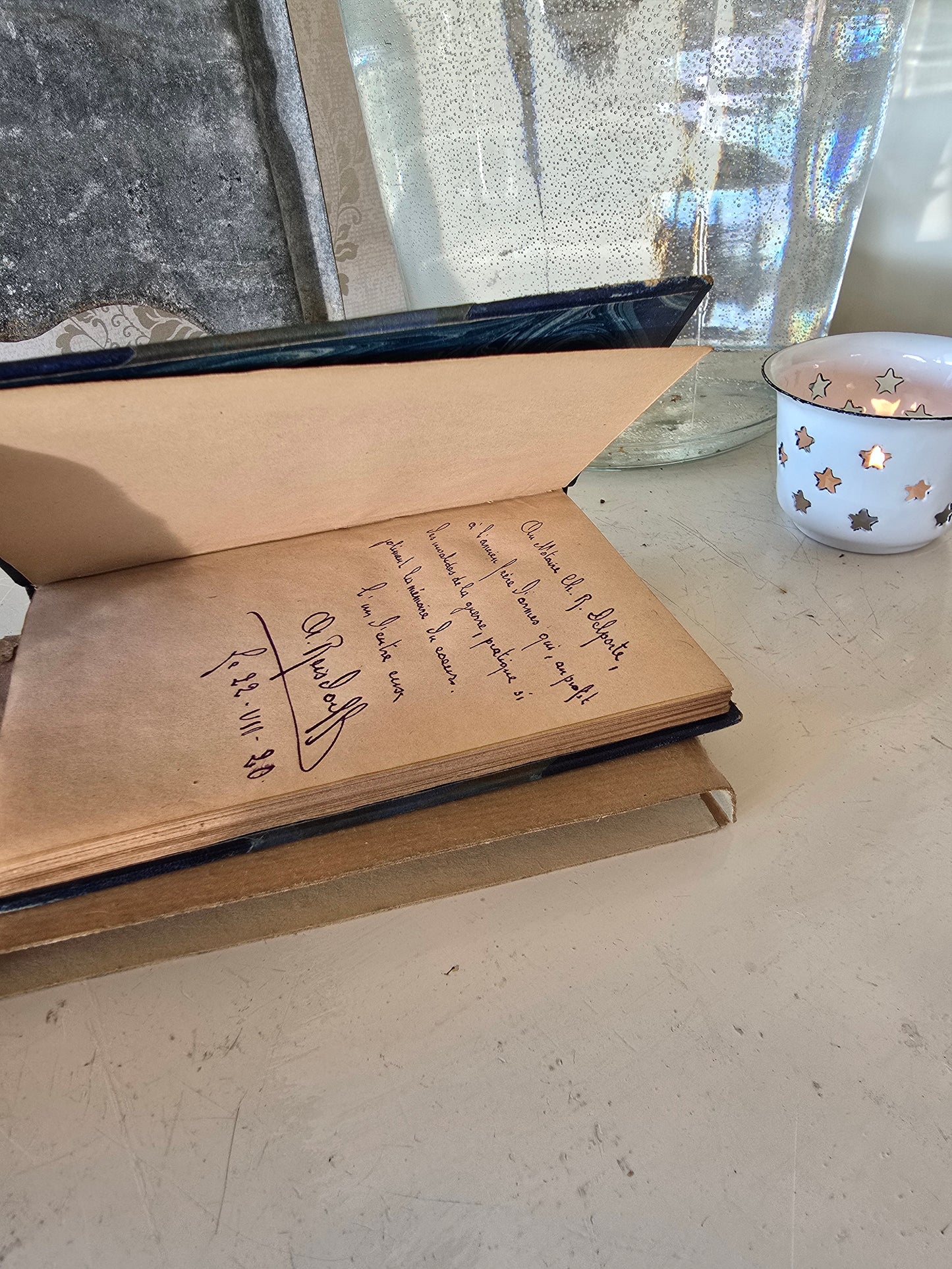 Set antieke Franse boeken, blauw