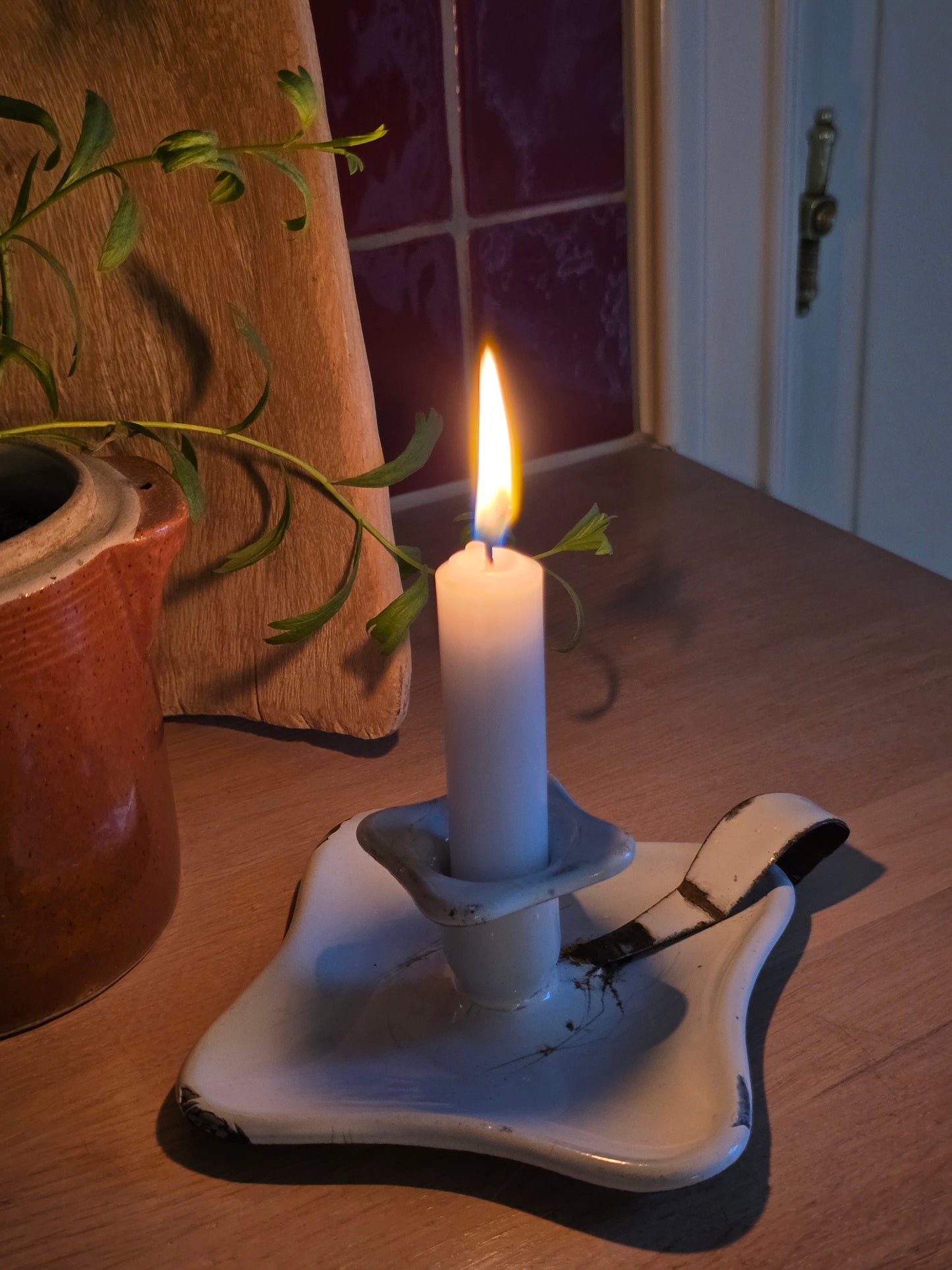 Emaille kaarsenhouder