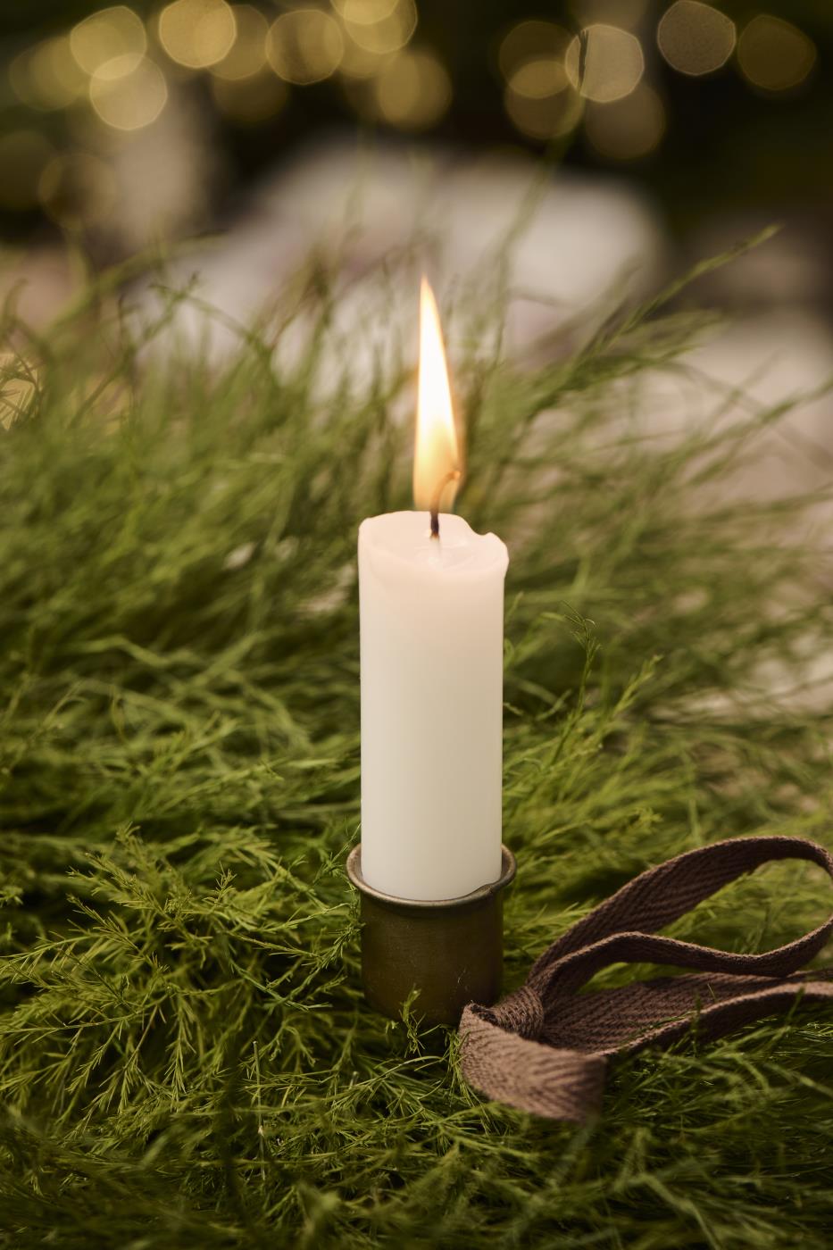 Korte dinerkaars, rustiek wit Ø:2.2 H:11