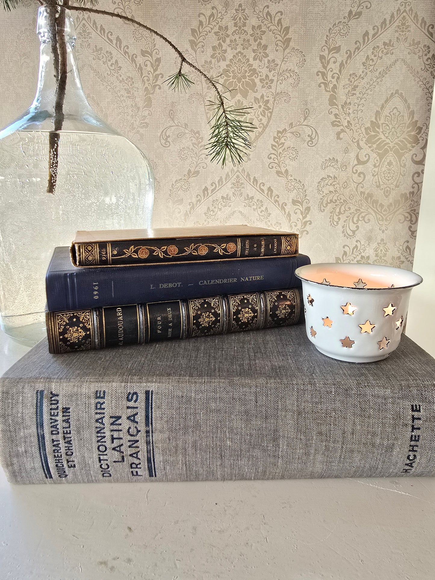 Set antieke Franse boeken, blauw