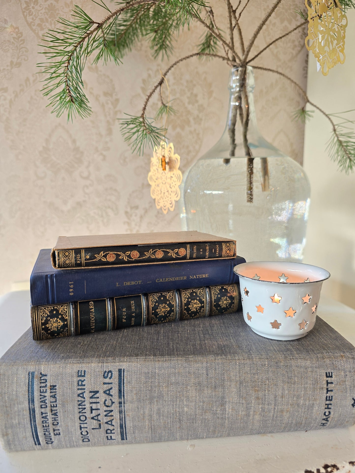 Set antieke Franse boeken, blauw