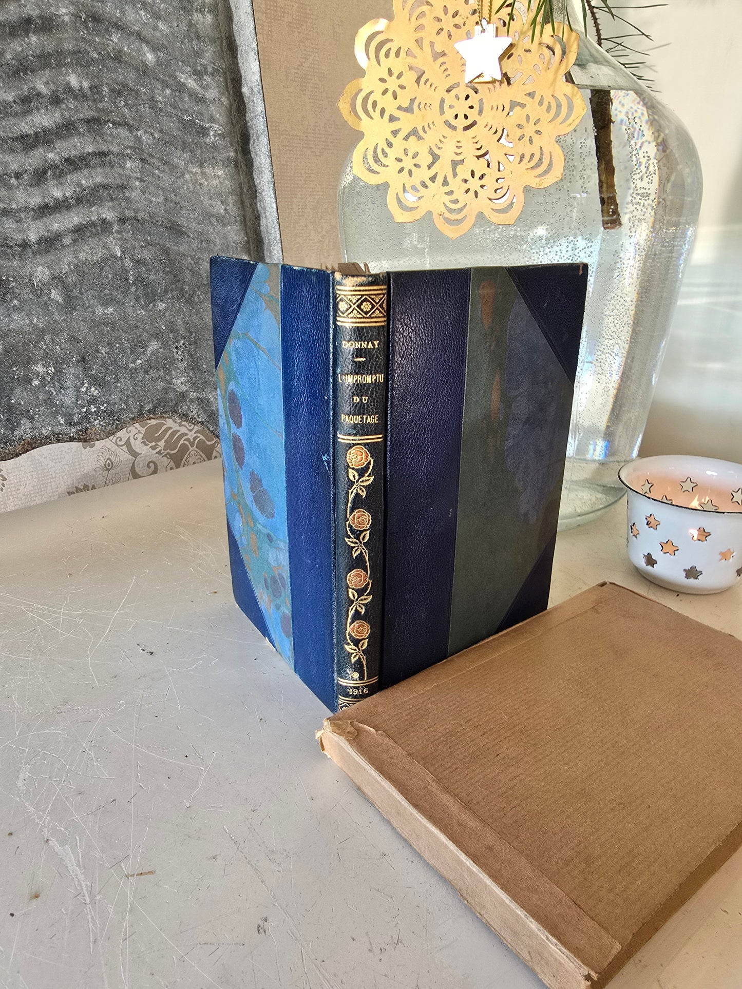 Set antieke Franse boeken, blauw