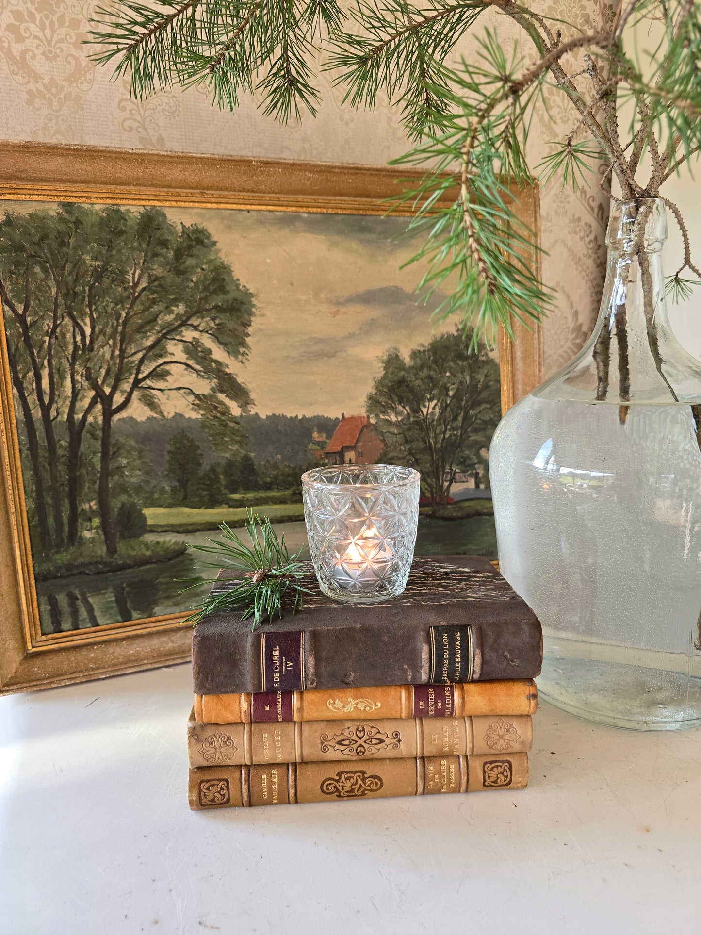 Brocante schilderij in kader