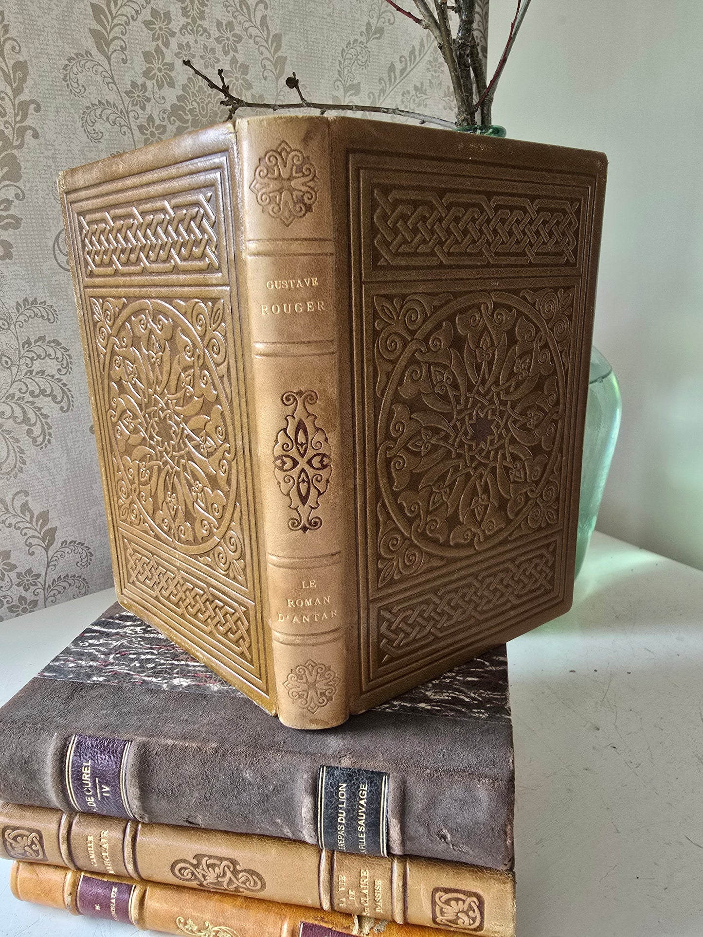 Set antieke Franse boeken, bruin