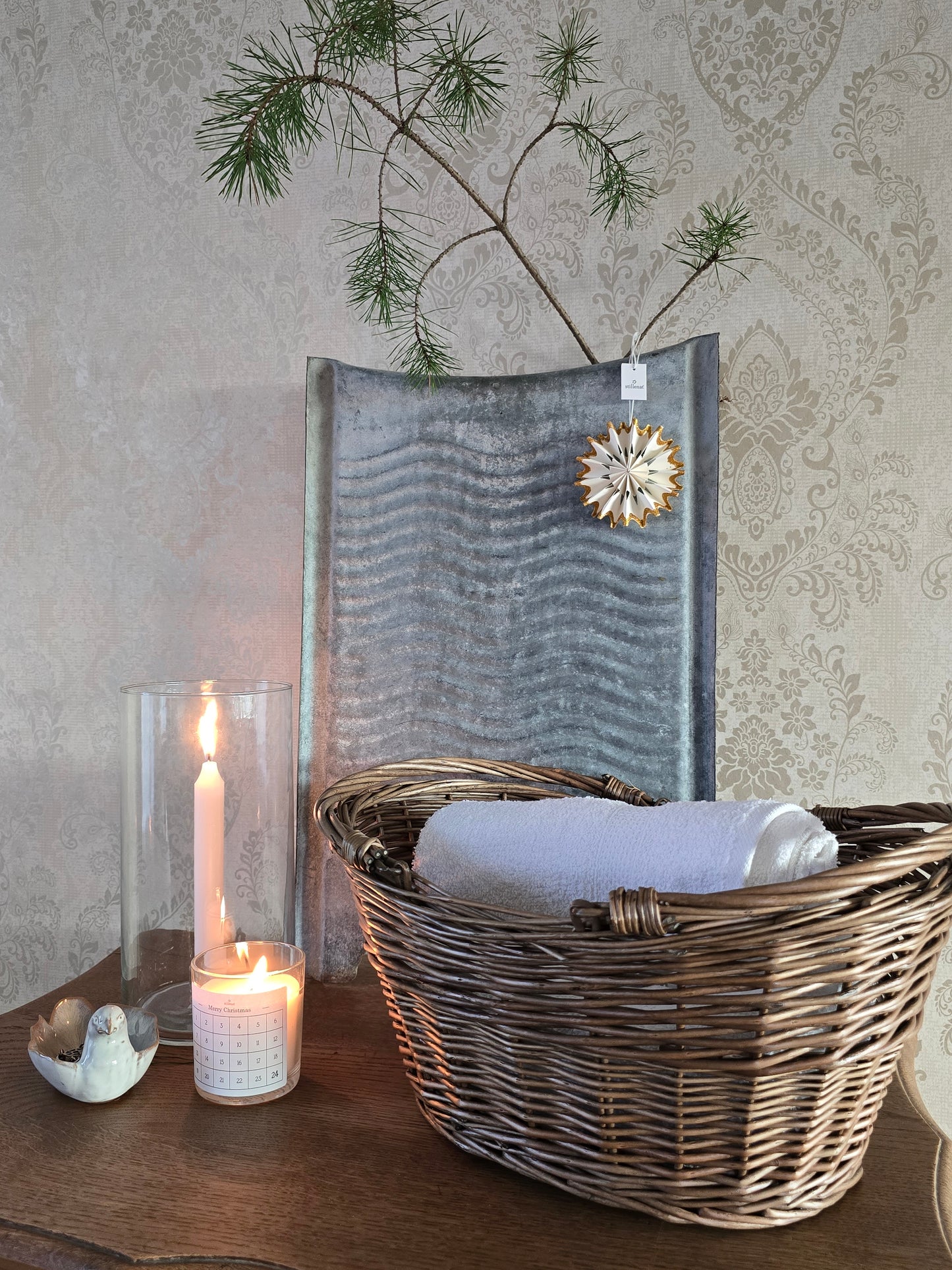 Kaarsenhouder glas, met vaste houder, hoog model, Ø2,2kaars