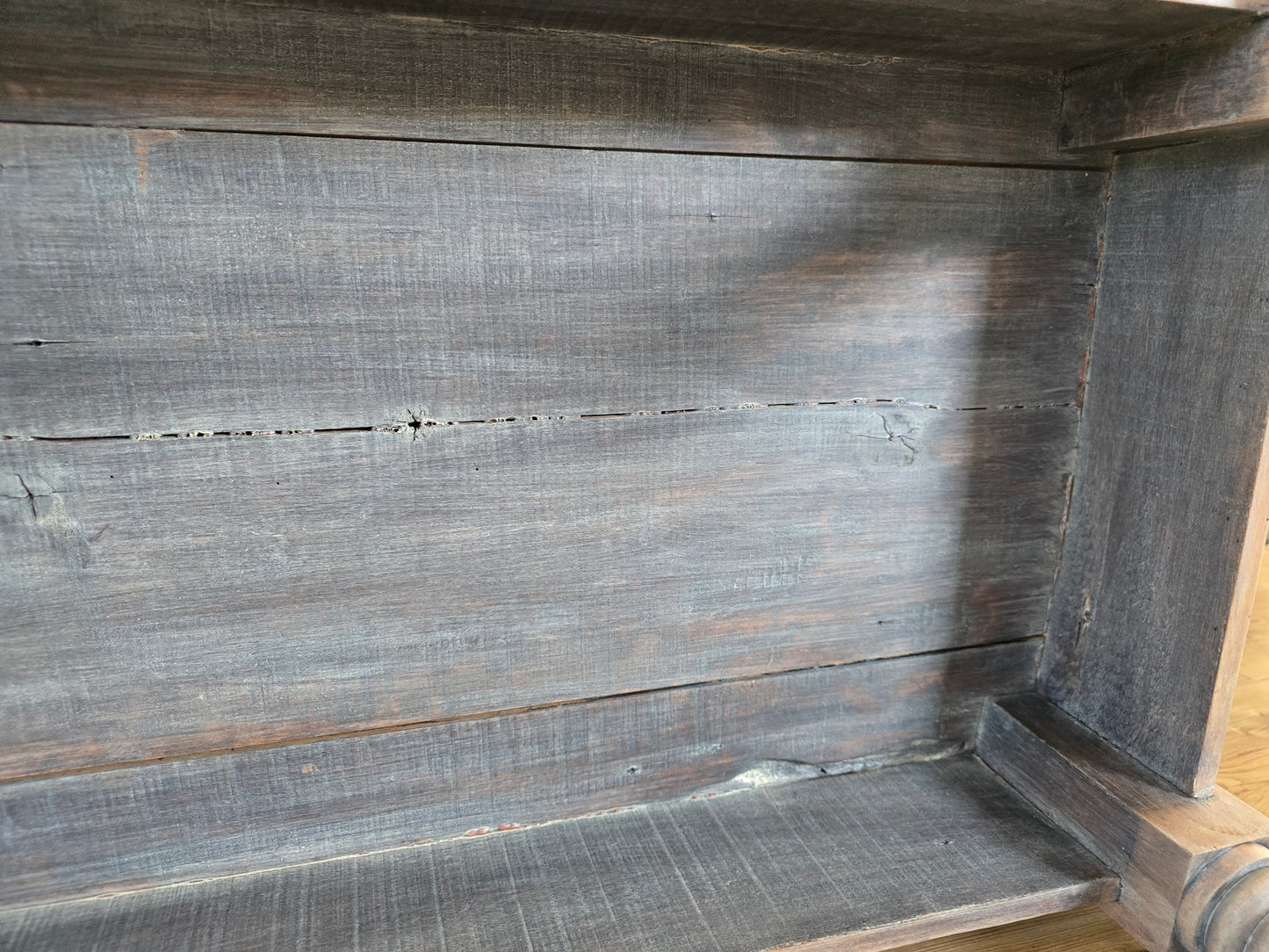 Houten salontafel, landelijke brocante stijl
