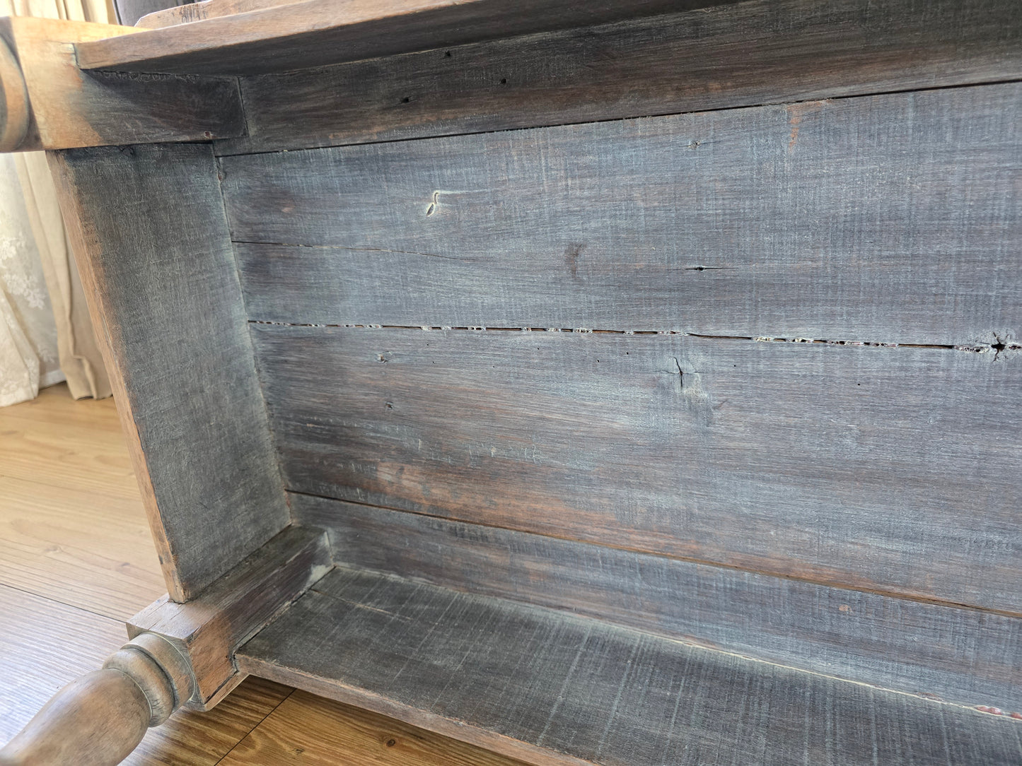 Houten salontafel, landelijke brocante stijl