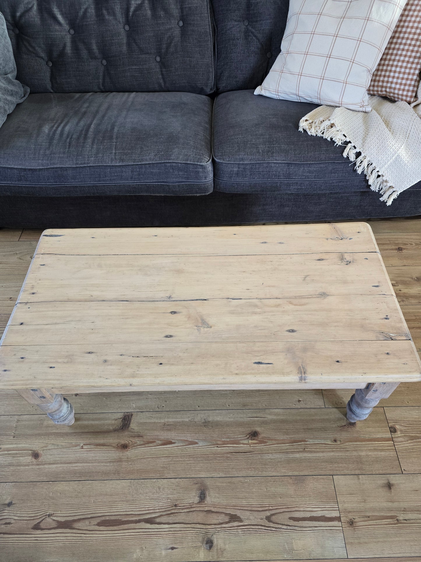 Houten salontafel, landelijke brocante stijl