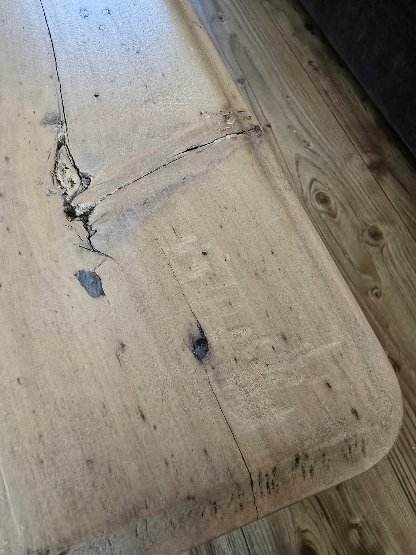 Houten salontafel, landelijke brocante stijl