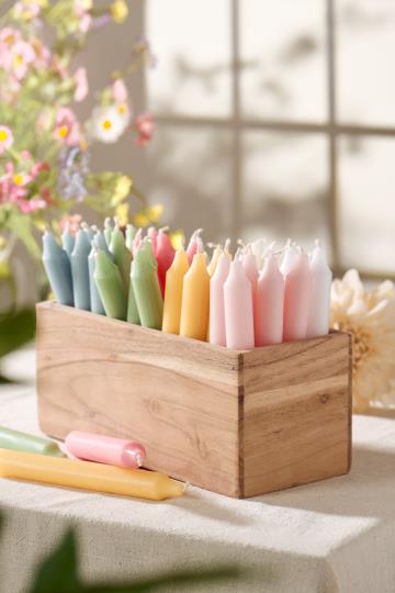 Hoge dinerkaars, rustiek wit Ø:2.2 H:18