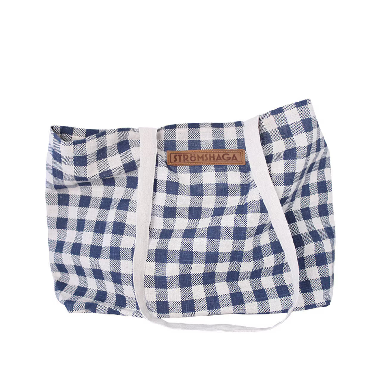 Draagtas, blauw/wit