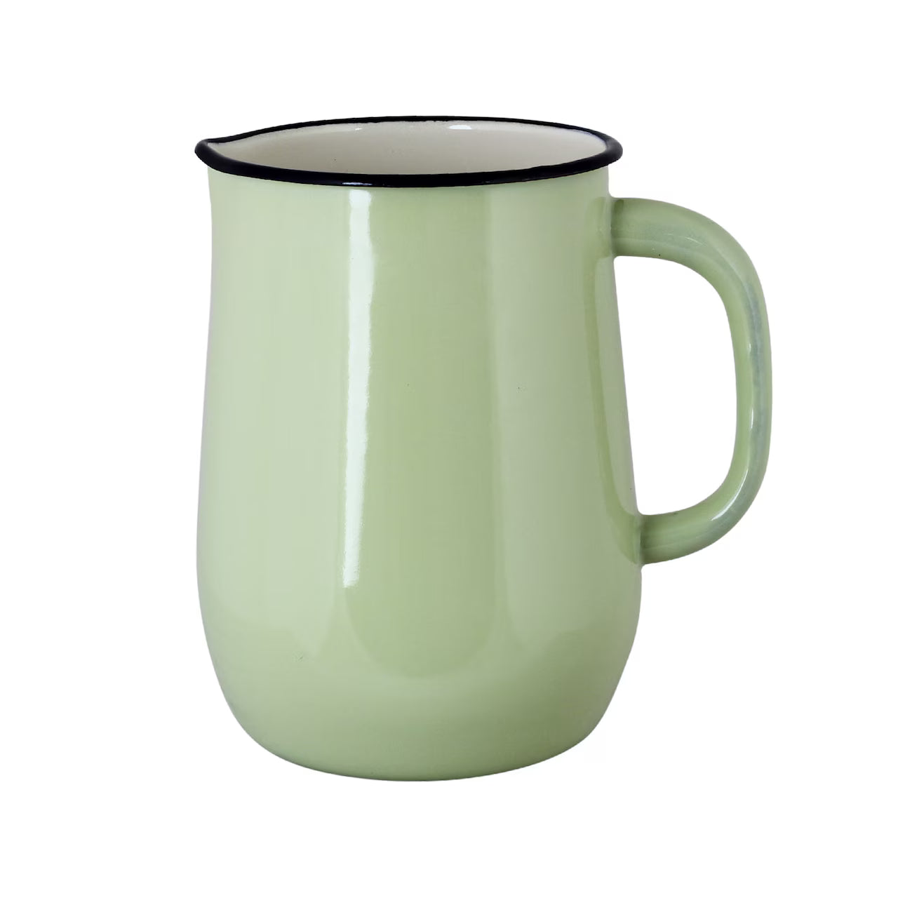 Groene emaille kan van Stromshaga met vintage uitstraling, decoratief en functioneel voor keuken of interieur