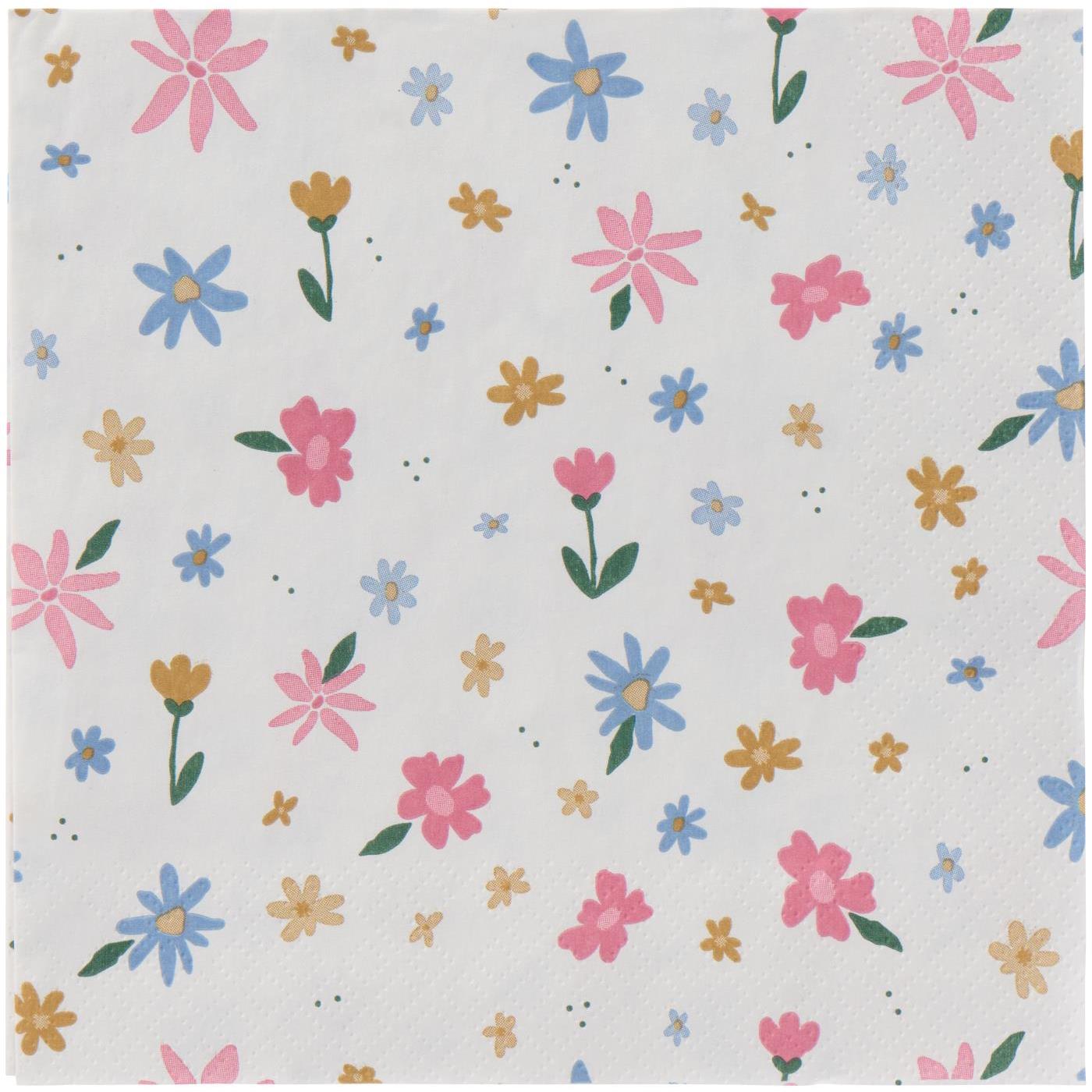 Servetten met kleine bloemenprint 