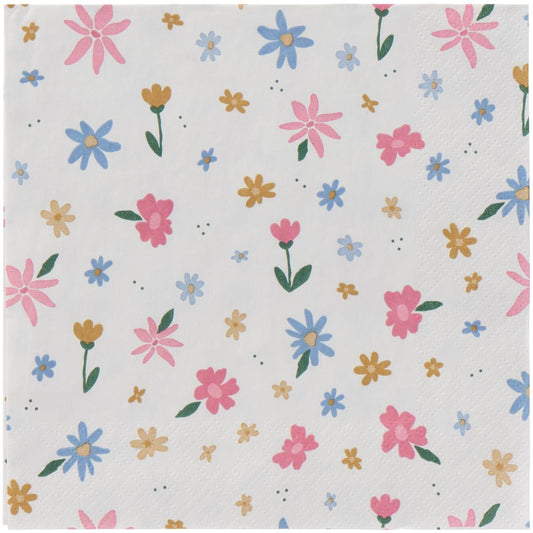 Servetten met kleine bloemenprint 
