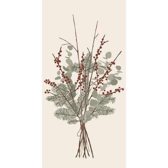 Servet 10x20 kerstboeket (16st)