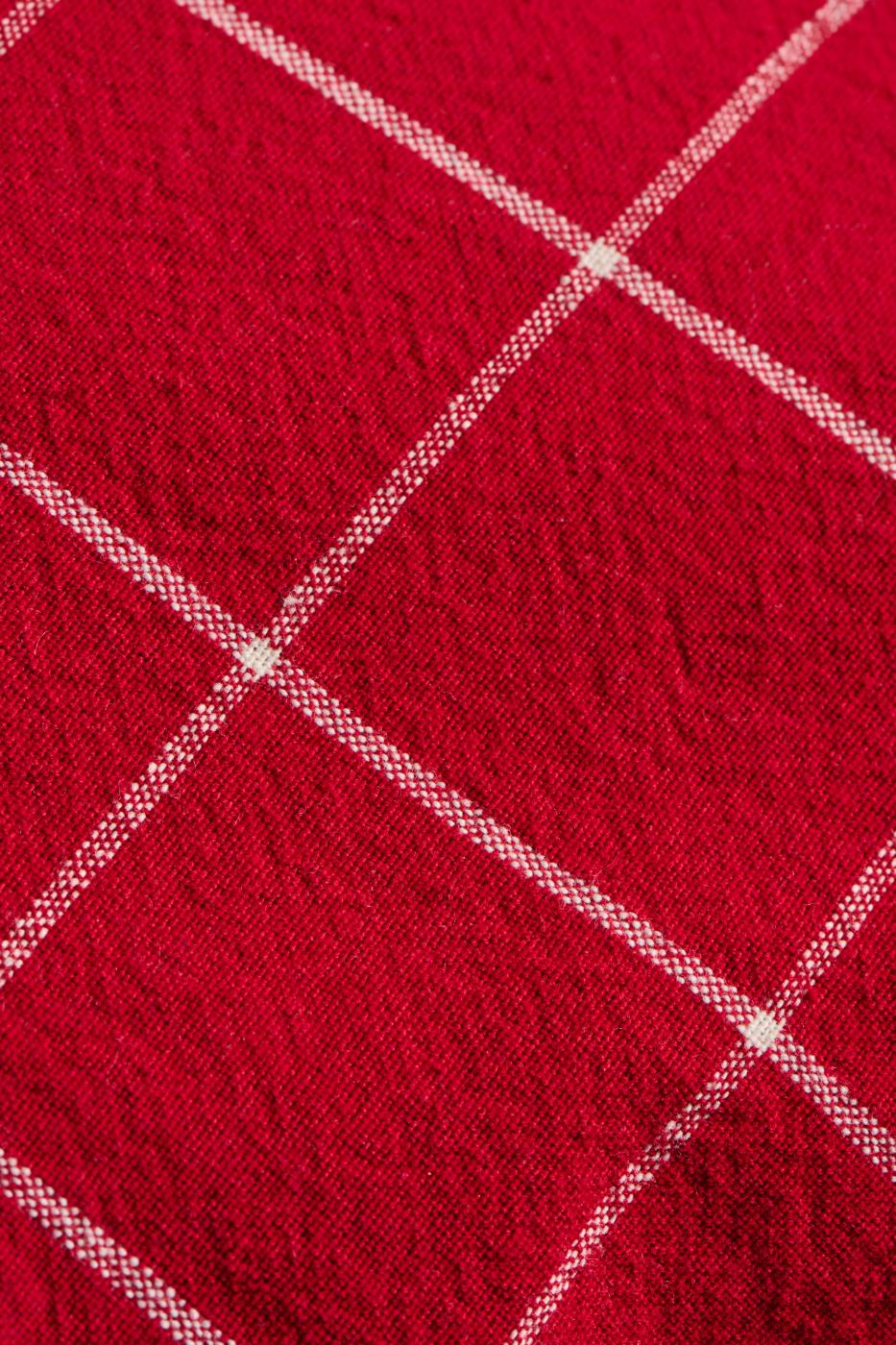 Kussenhoes Silja, rood met grote  ruiten