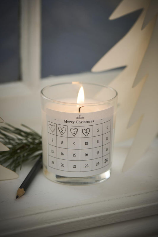 Advent aftelkaars, etiket 1-24