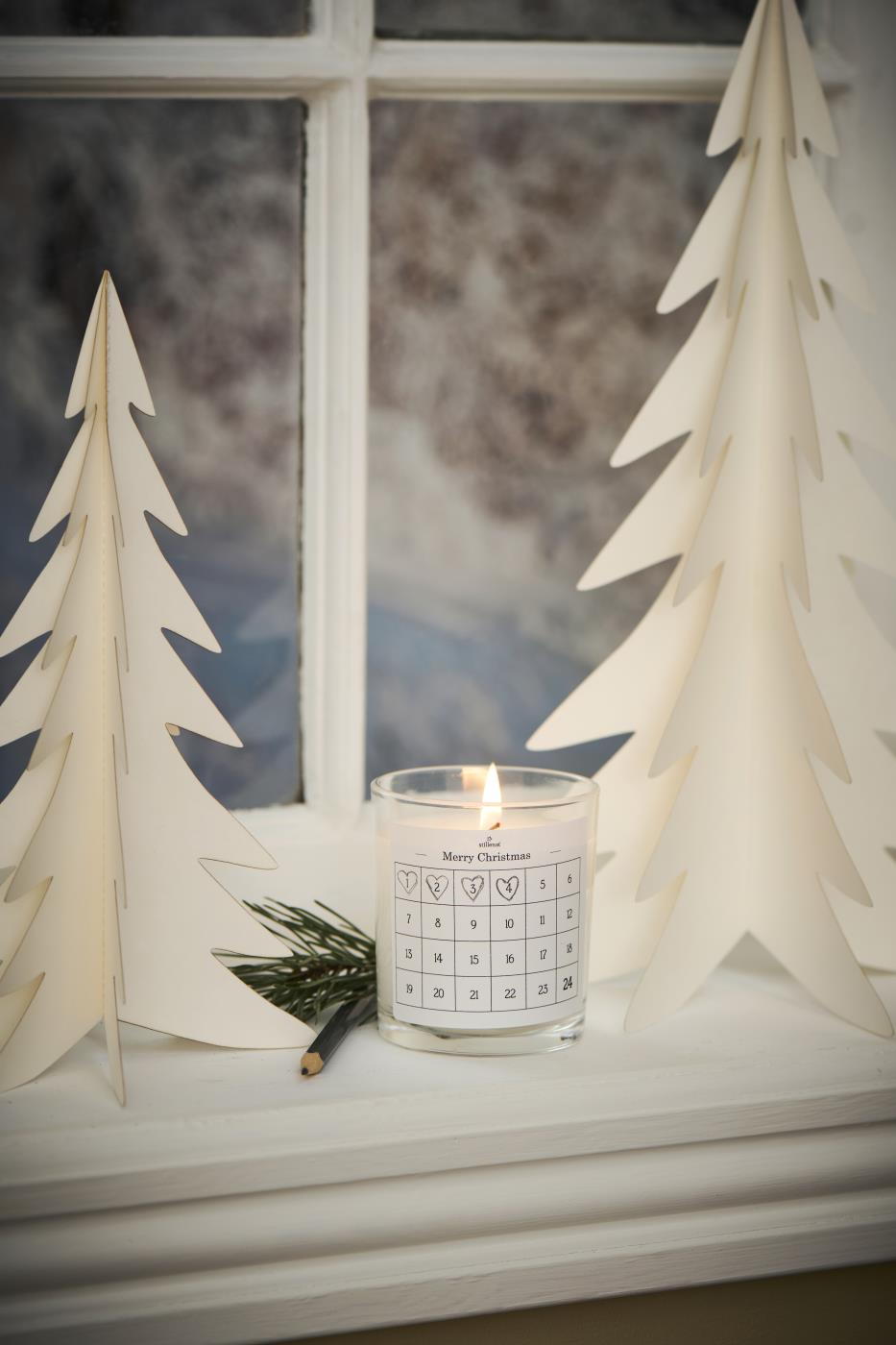 Advent aftelkaars, etiket 1-24