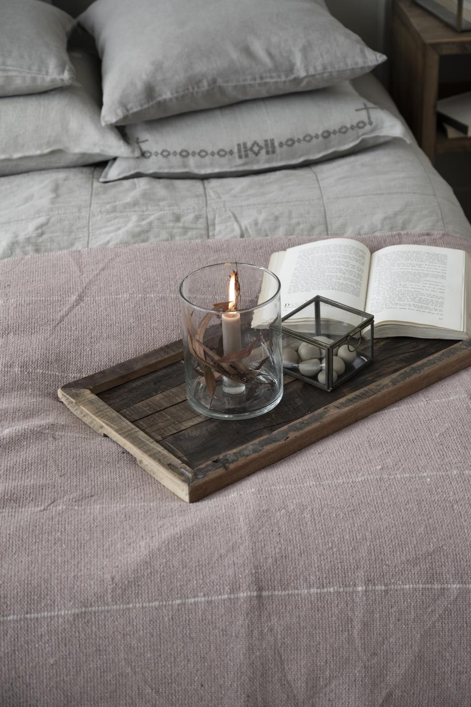 Kaarsenhouder glas, met vaste houder, laag model, Ø2,2kaars