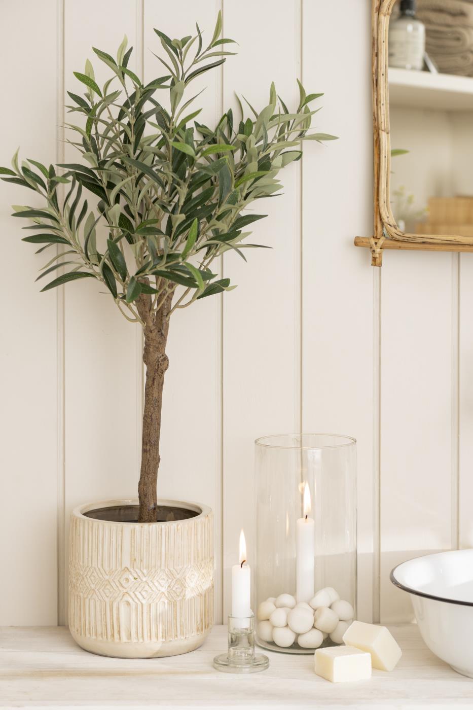 Kaarsenhouder glas, met vaste houder, hoog model, Ø2,2kaars